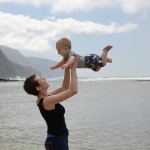 In the air at Ke'e beach